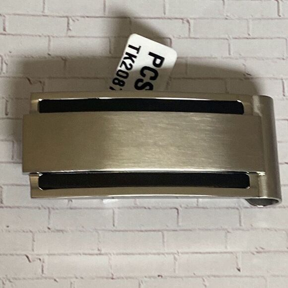 Men's Stainless Steel Money Clip Black Stripes - Picture 5 of 5
